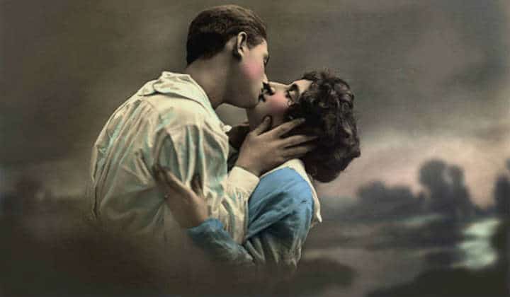vintage image of romantic couple