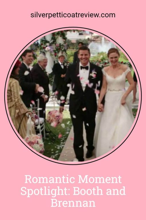Romantic Moment Spotlight: Booth and Brennan pinterest image showing their wedding