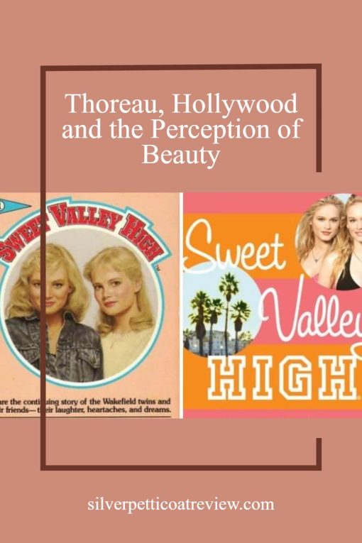 Thoreau, Hollywood and the Perception of Beauty pinterest image with Sweet Valley book covers