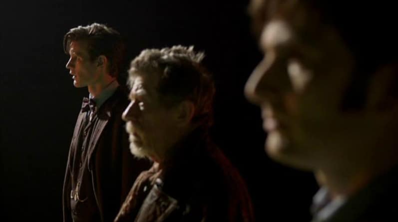 Three different Doctors (Matt Smith, John Hurt and David Tennant)