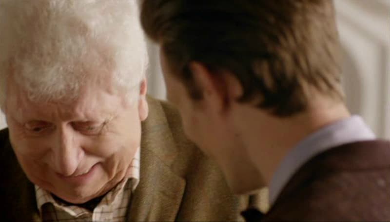 Tom Baker returns in an emotional scene. Photo: BBC