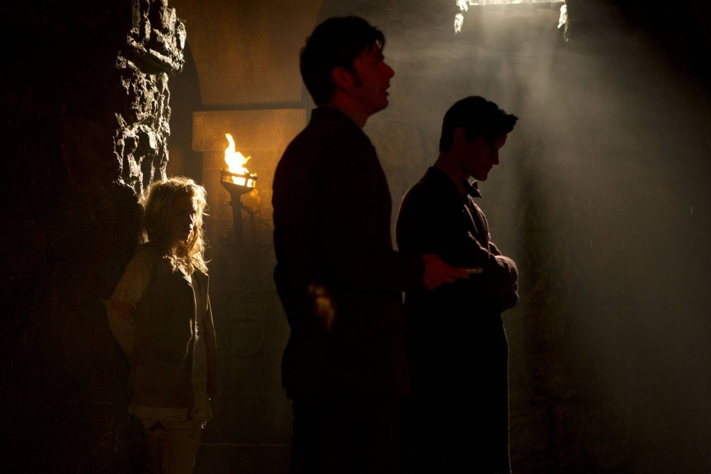 Rose behind Ten and Eleven in "Day of the Doctor." Photo: BBC
