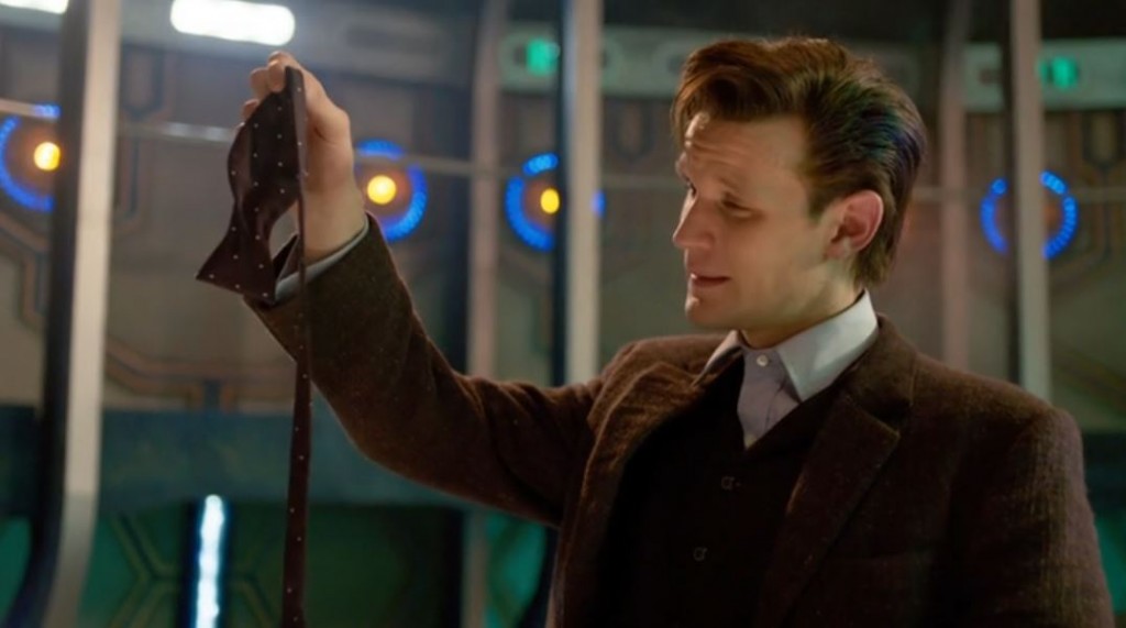The Doctor about to drop his bow tie.