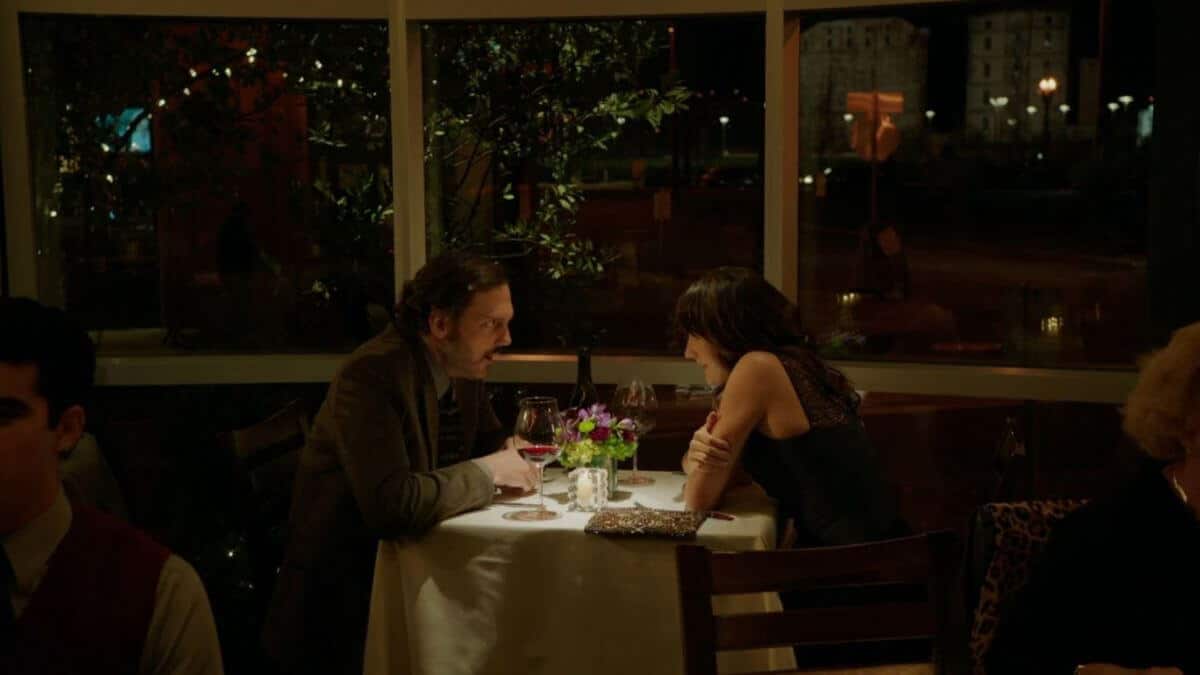 Monroe and Rosalee at fancy dinner