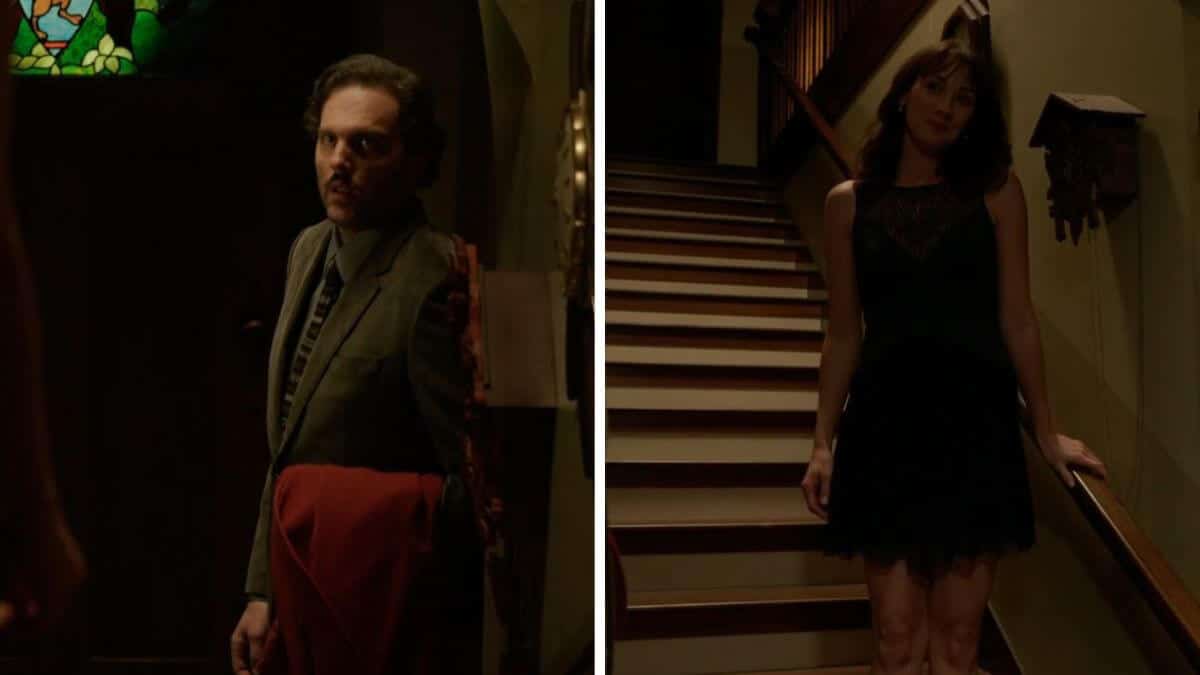 Monroe and Rosalee look at each other before going to dinner