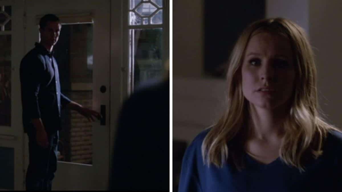 Logan turns around to look at Veronica.