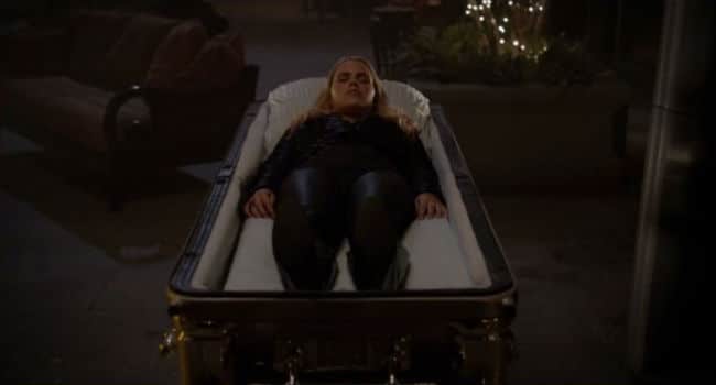 Rebekah in coffin