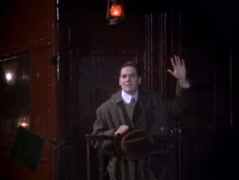 Gilbert Blythe in Anne of Green Gables: the Sequel. He waves goodbye to Anne.