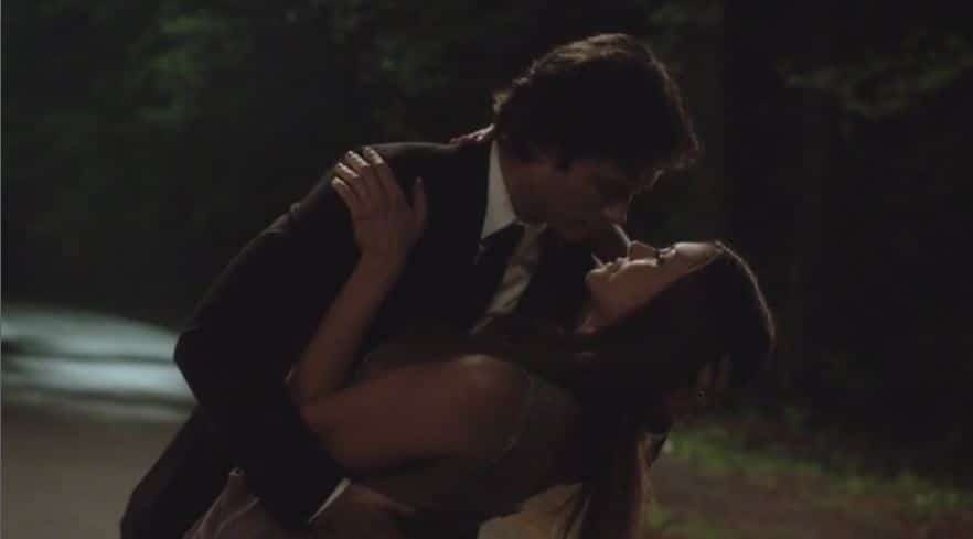 Damon and Elena dip kiss 1