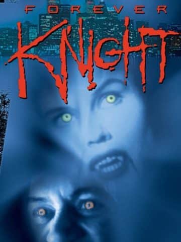 Forever Knight poster showing two vampires.