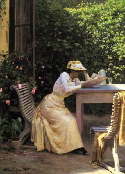 A Lady Reading in the Garden from Artist Niels Frederik Schiøttz-Jensen.