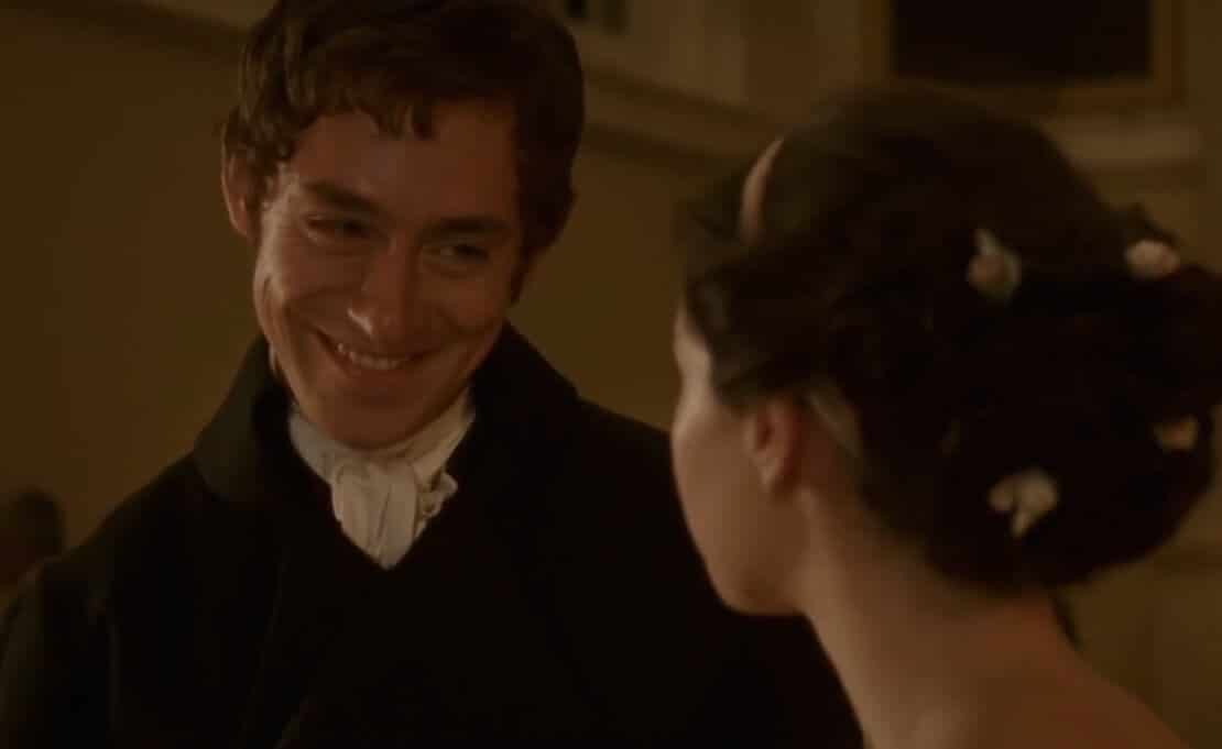 This is the CUTEST little grin ever to grace screens. I imagine the only character that could come close to achieving this grin is Eugenides from The Queen's Thief series. But alas, his wicked charm has not been made to grace televisions as Mr. Tilney's so fortunately has.