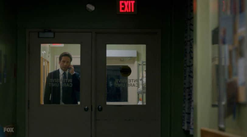 "I'm here," Mulder tells Scully on the phone which echos back to season 2. 