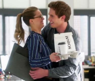 Kara and Adam's Awkward Hug Photo: CBS
