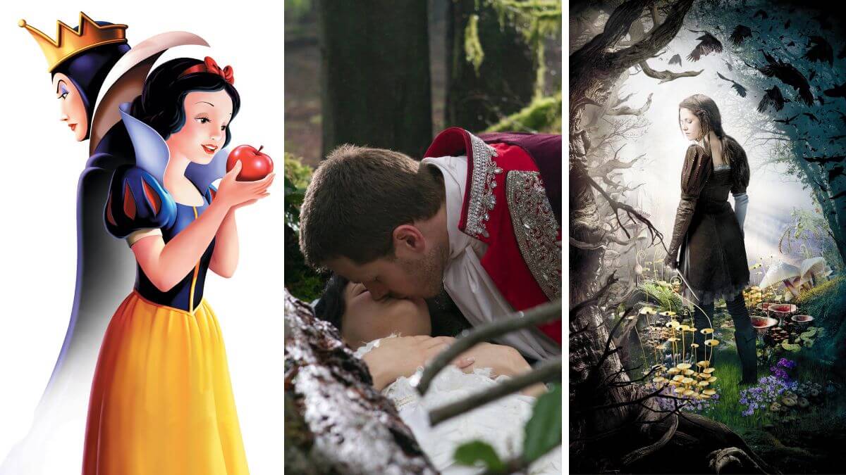 Best Snow White Adaptations and Snow White Movies Featured image with collage of three adaptations