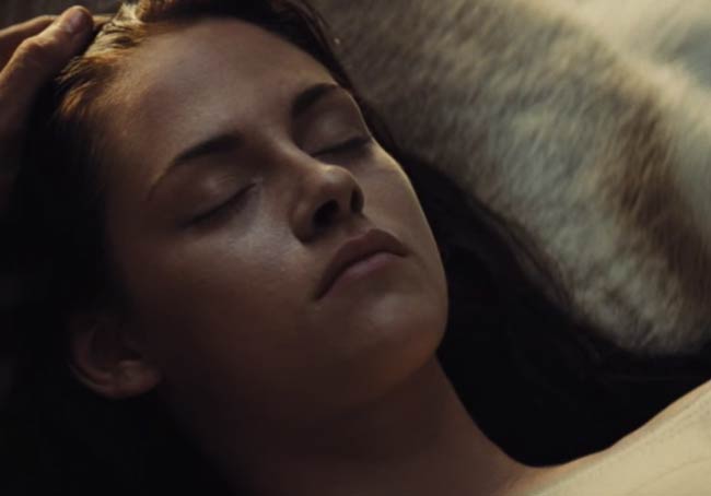 Kristen Stewart asleep as Snow White