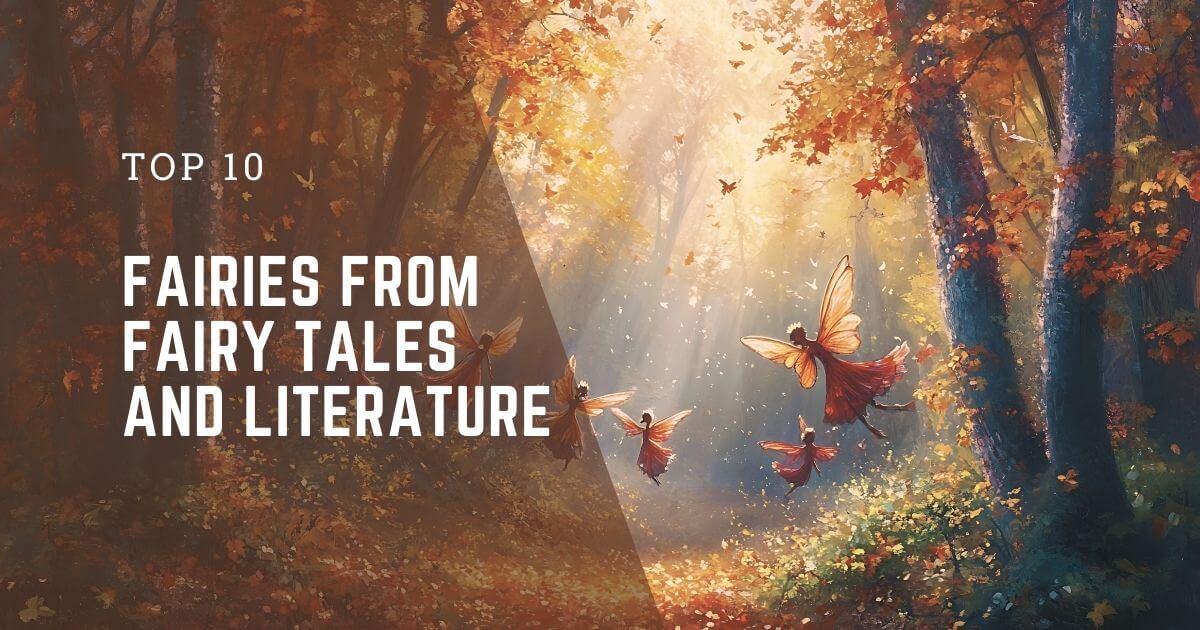 Top 10 Fairies Featured image showing fairies flying in a forest