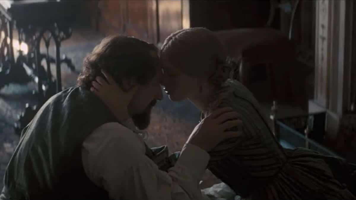 Ralph Fiennes as Charles Dickens and Felicity Jones as Nelly Ternan