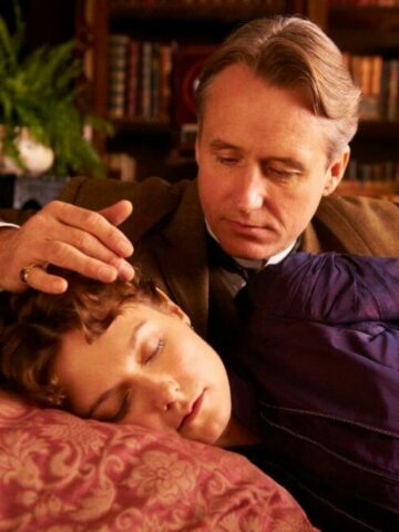 The Making of a Lady still of Linus Roache and Lydia Wilson