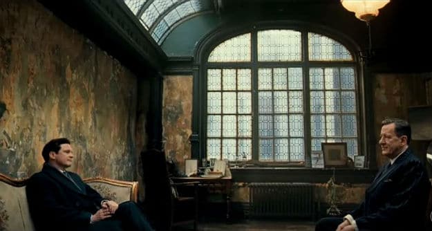 Colin Firth and Geoffrey Rush as King George and Lionel Logue in The King's Speech