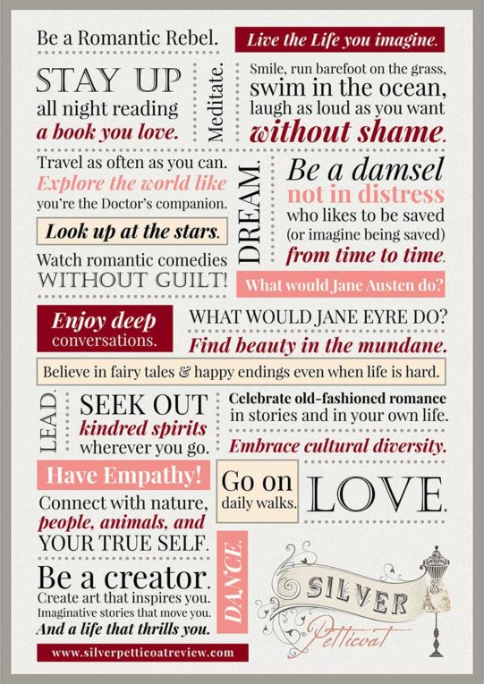 The Silver Petticoat Review Manifesto: How to Live a more Imaginative, Romantic Life