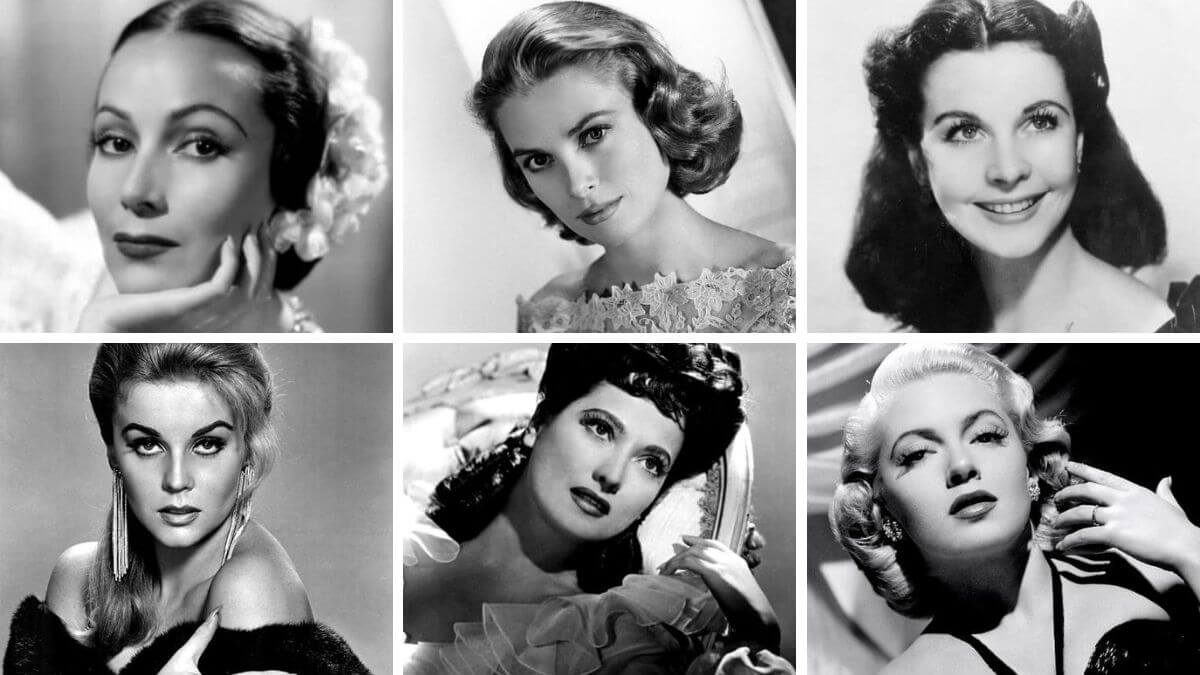 Collage of Old Hollywood Actresses with that Old Hollywood Glamour