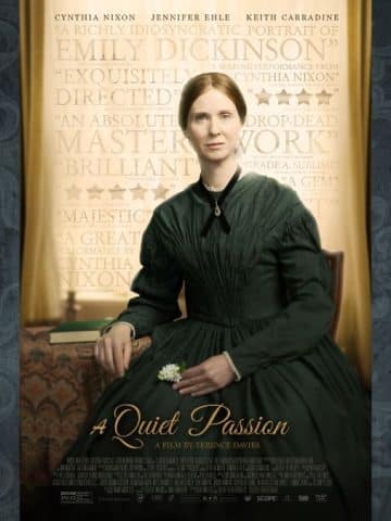a quiet passion poster with grey Victorian background