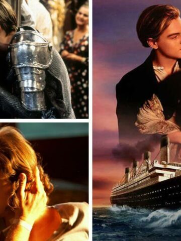 leonardo dicaprio romance movies collage including Titanic