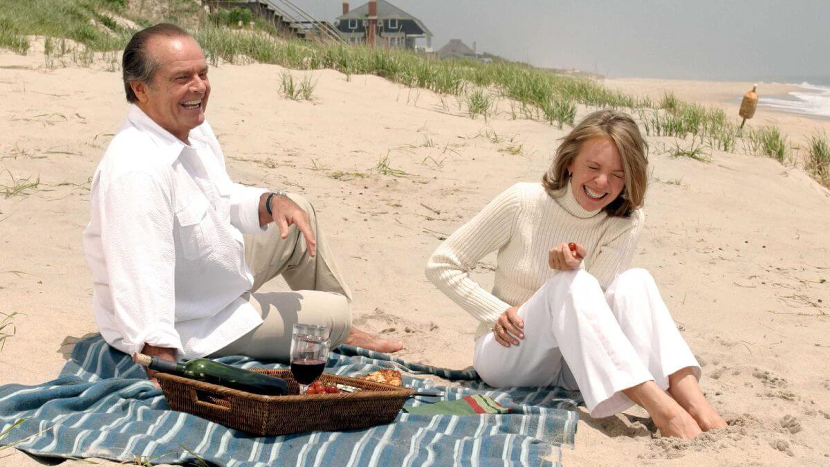 Something's Gotta Give with Jack Nicholson and Diane Keaton on the beach.