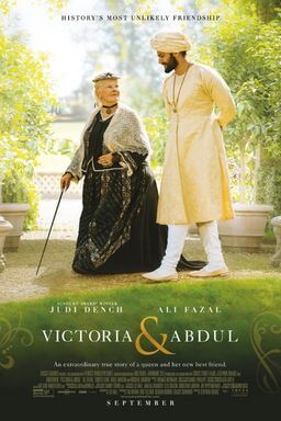 Victoria and Abdul poster with Judi Dench as Queen Victoria and Ali Fazal as Abdul Karim.