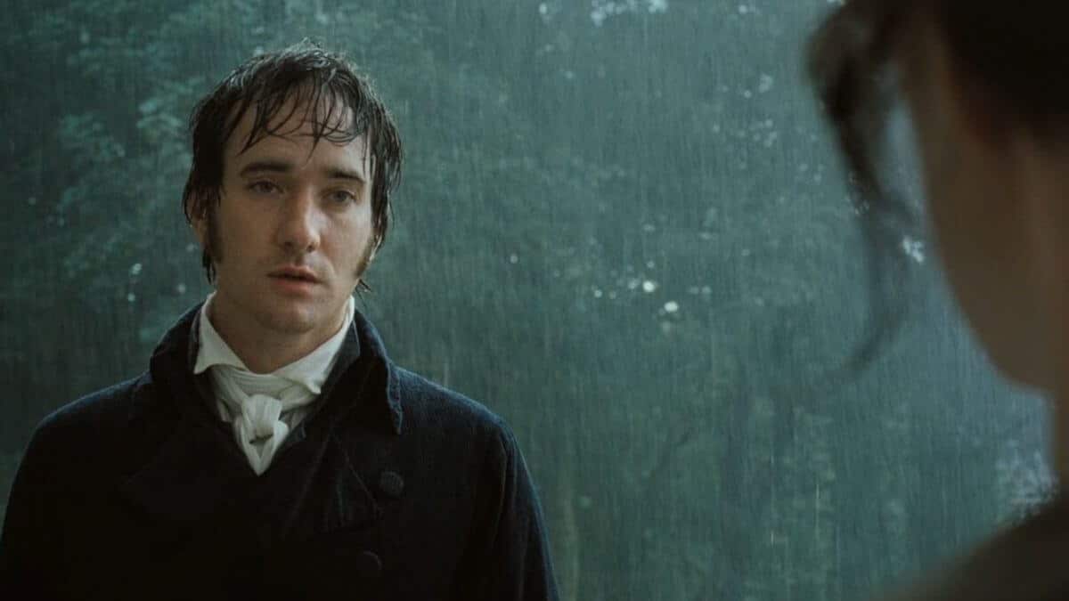 Matthew Macfadyen as Mr. Darcy in the rain.