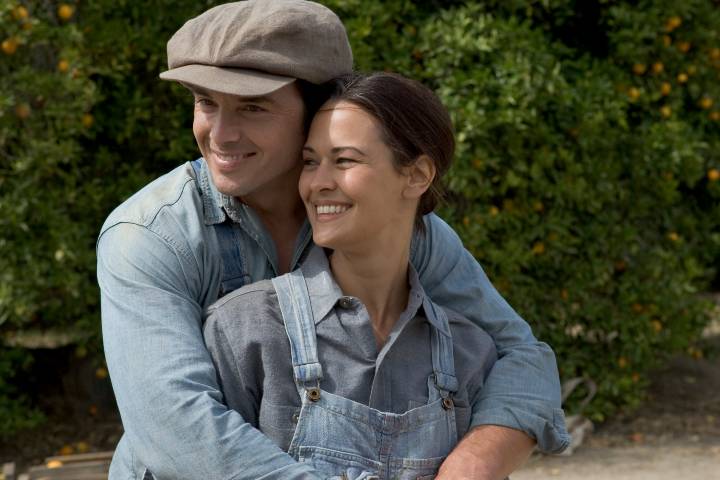 Hidden Places promo image; a man sweetly holding a woman as they both smile