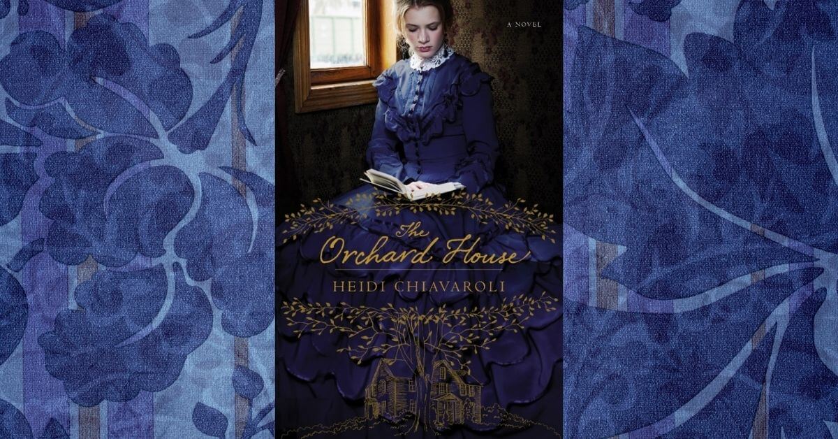 The orchard house book cover with victorian background