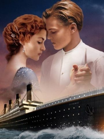 Movies Like Titanic featured image; collage of romance movies including Titanic, Jodhaa Akbar, San Francisco, and Tristan and Isolde