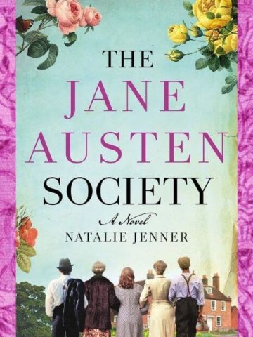 The Jane Austen Society book cover on a pink Victorian background