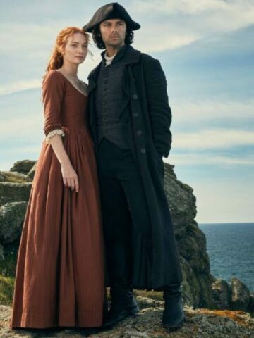 Poldark Filming Locations featured image with Ross and Demelza