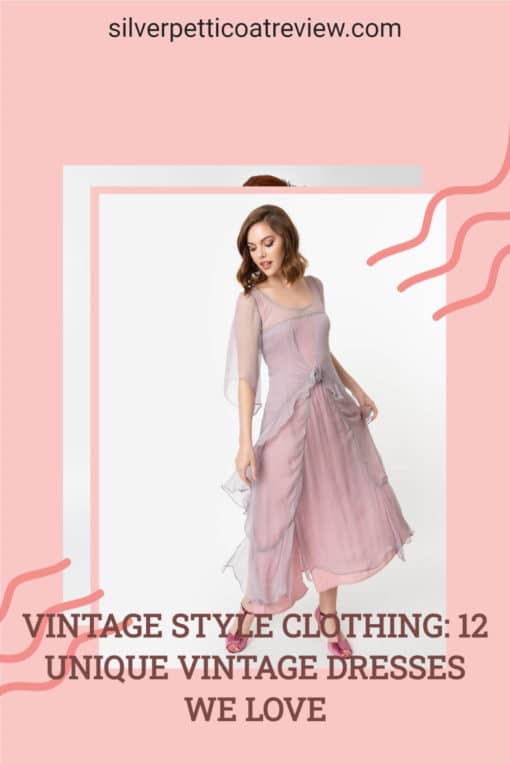 Vintage Style Clothing: 12 Unique Vintage Dresses We Love; pinterest image