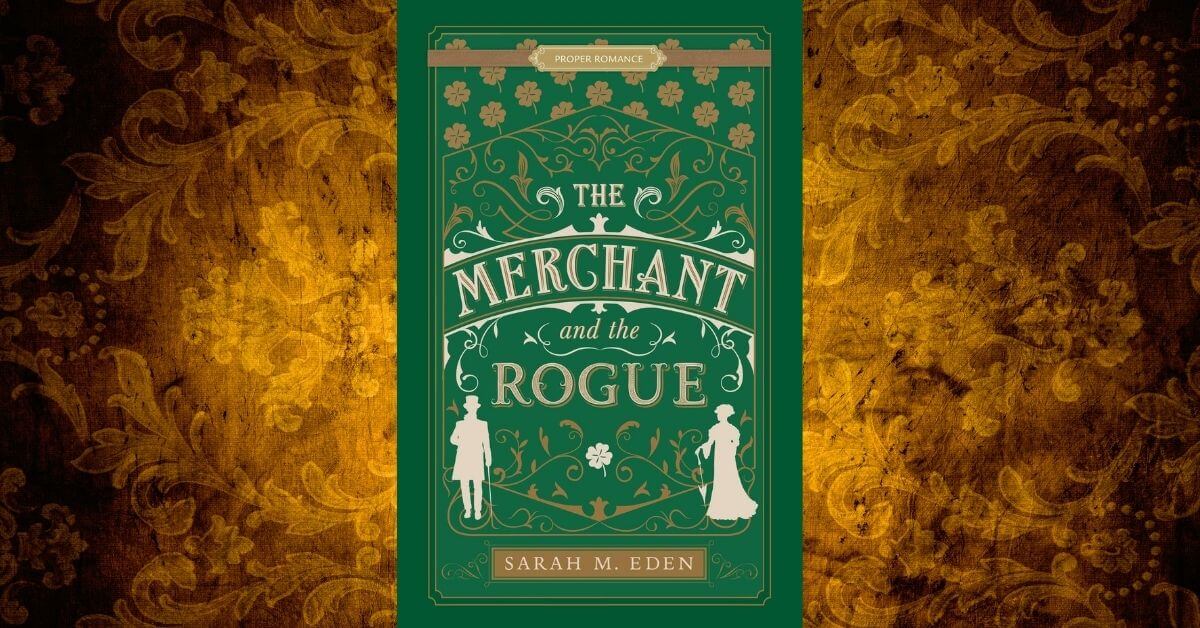 The Merchant and the Rogue Featured image with book cover and gold Victorian background