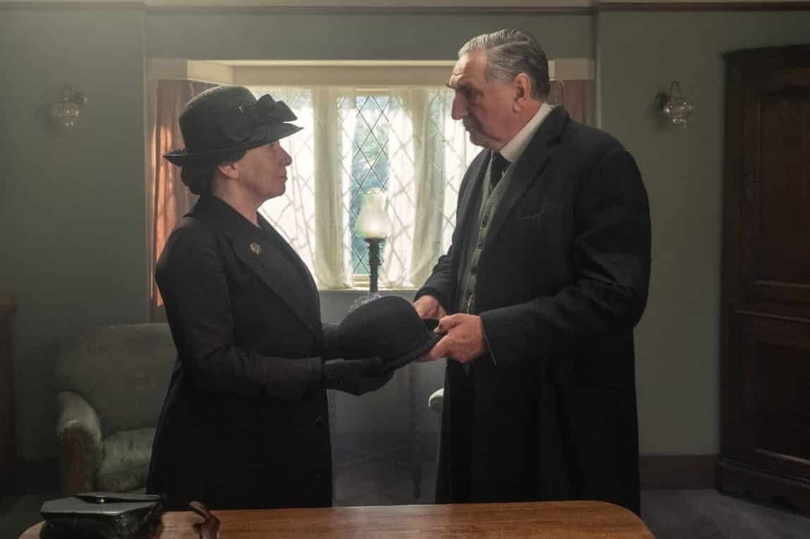 Phyllis Logan stars as Mrs. Hughes and Jim Carter as Mr. Carson in DOWNTON ABBEY: A New Era