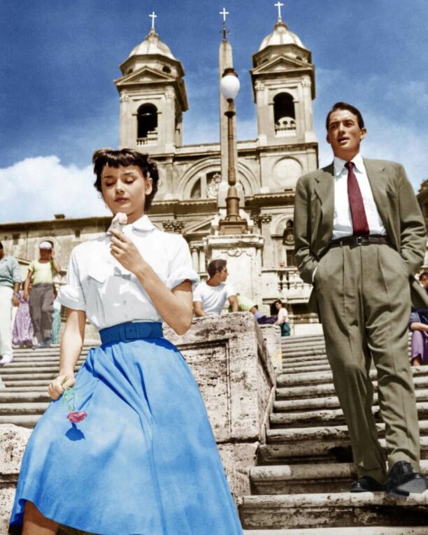 Roman Holiday 1953 with Audrey Hepburn and Gregory Peck 