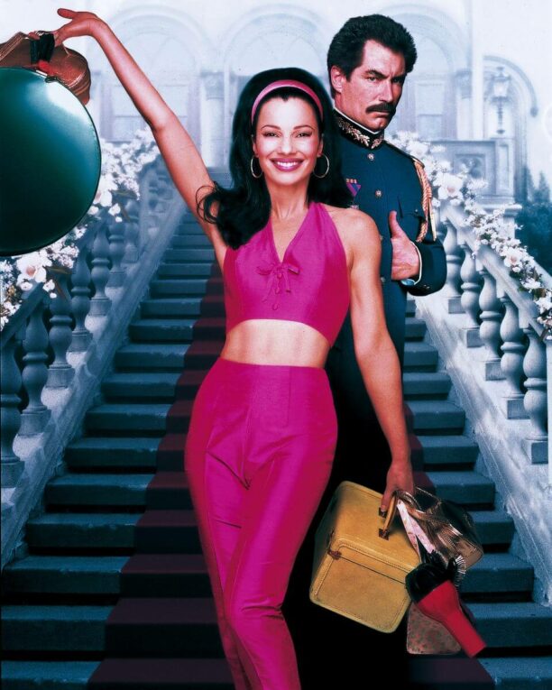 The Beautician the the Beast promo art with Fran Drescher and Timothy Dalton 