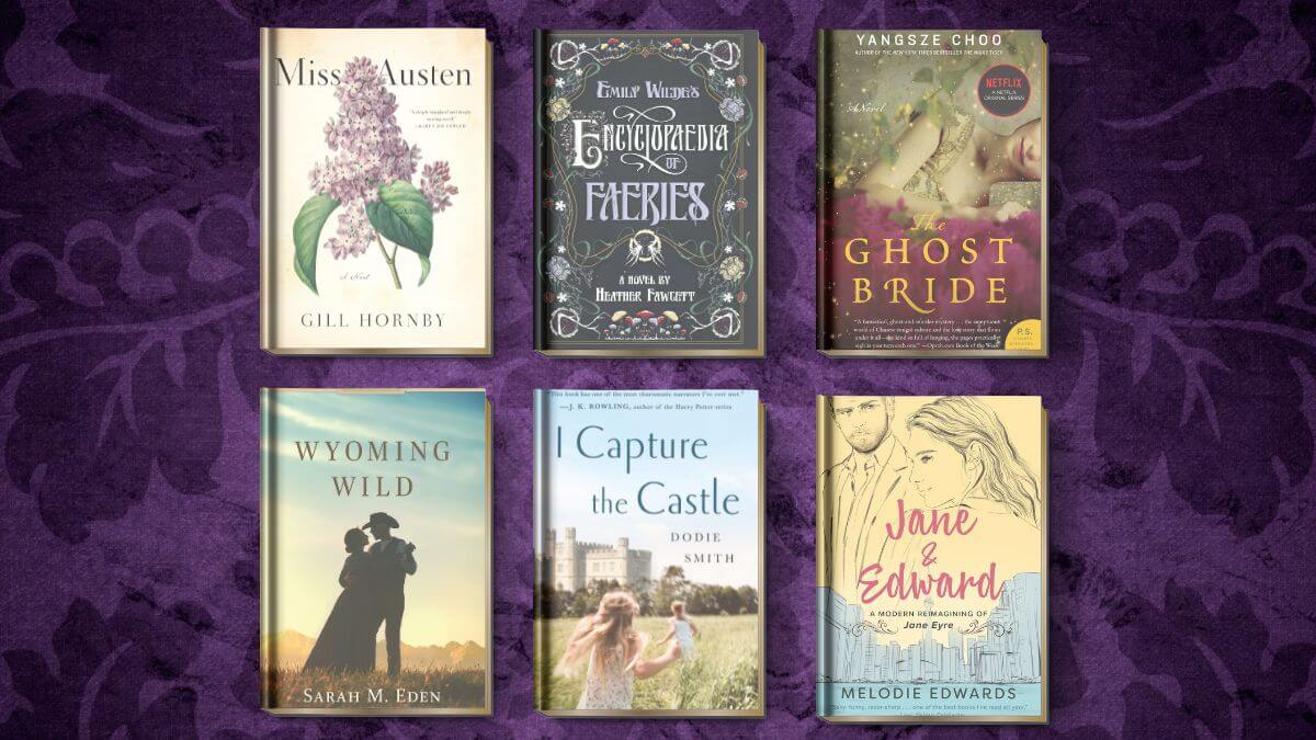The Silver Petticoat Book Club Spring 2023 Announcement with six book covers
