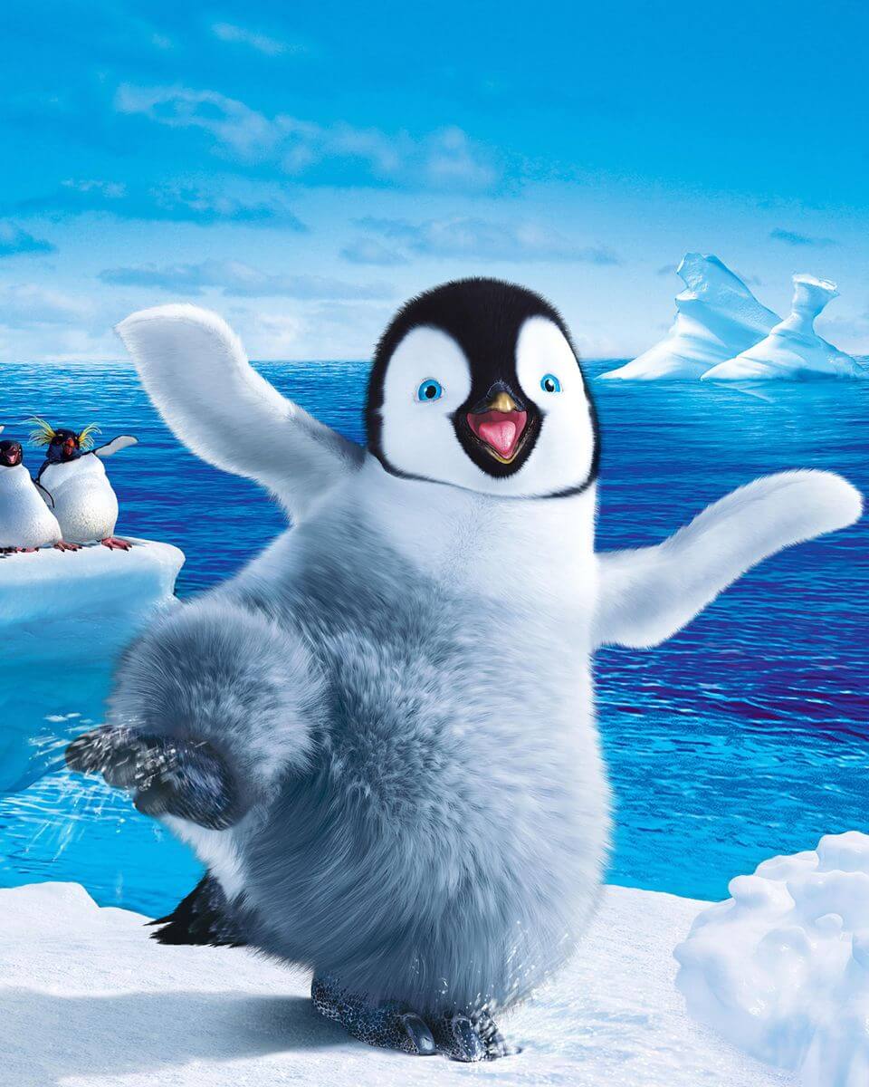 Happy Feet promo art of penguin dancing