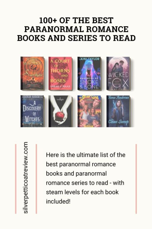 100+ of the Best Paranormal Romance Books and Series to Read pinterest image showing a collage of 8 books