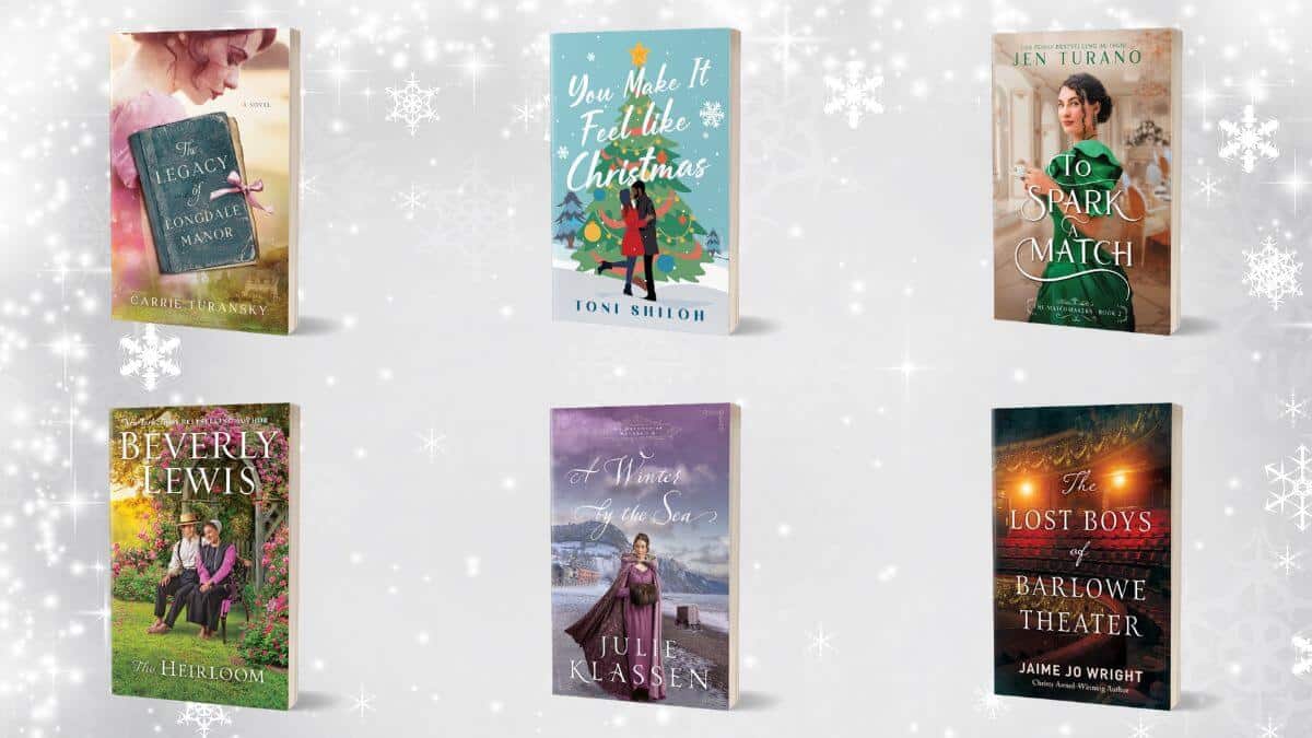 The Book Lover's Holiday Gift Guide: New Fiction for the Reader on Your List—or You!; featured image with collage of book covers and a silver, snowy background