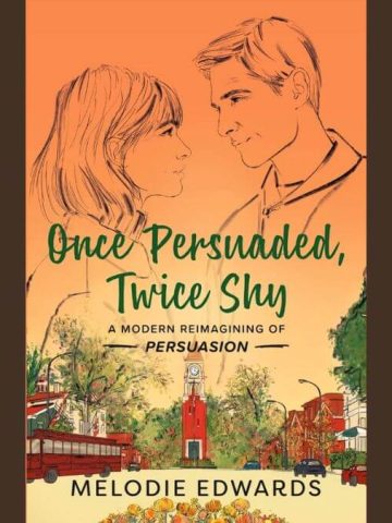 Once Persuaded Twice Shy Book Cover with brown background.