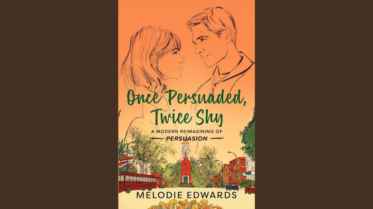 Once Persuaded Twice Shy Book Cover with brown background.