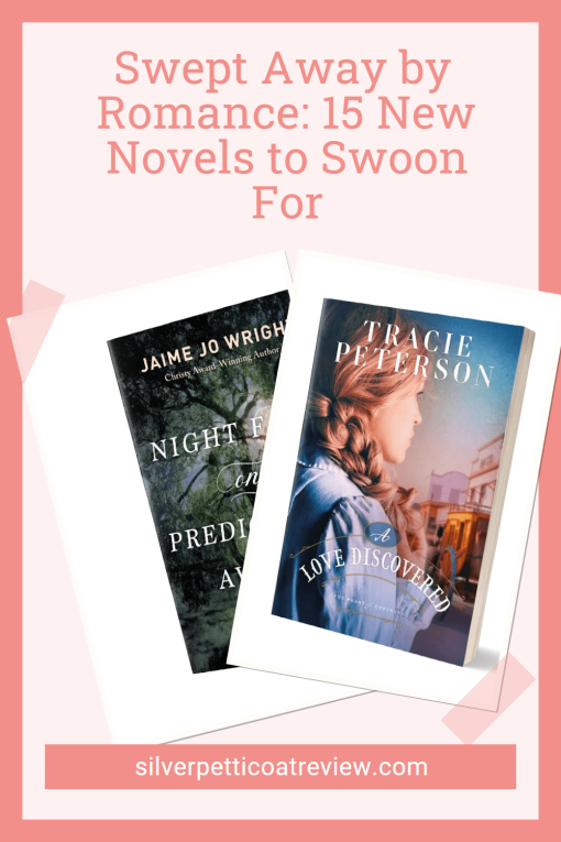 Swept Away by Romance: 15 New Novels to Swoon For Pinterest image with 2 book covers and pink colors