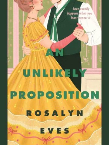 An Unlikely Proposition book cover with a green background.