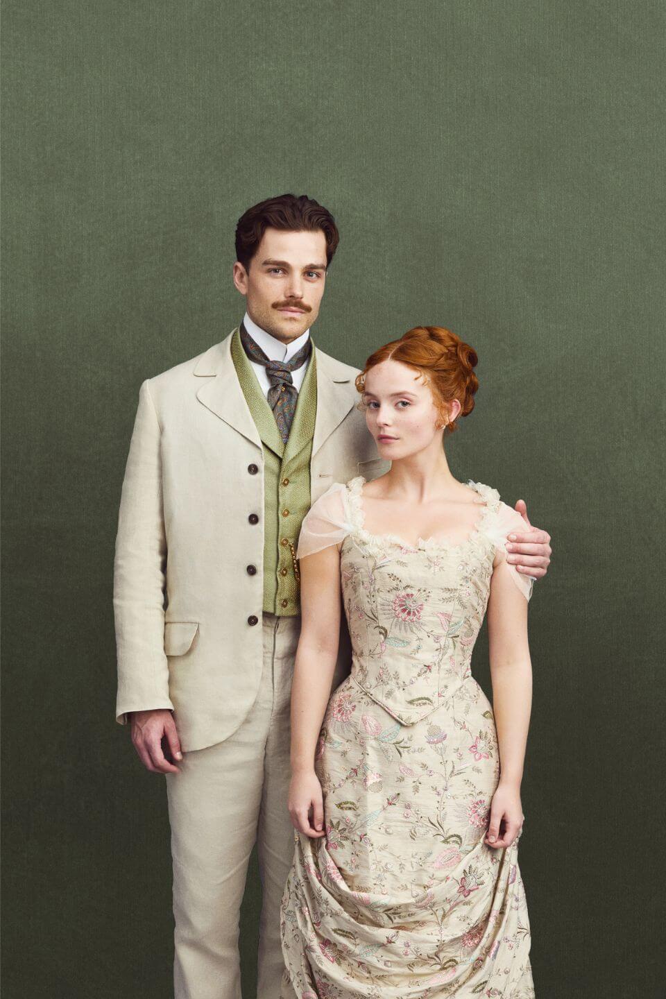 Joshua Orpin as Soames and Millie Gibson as Irene Heron